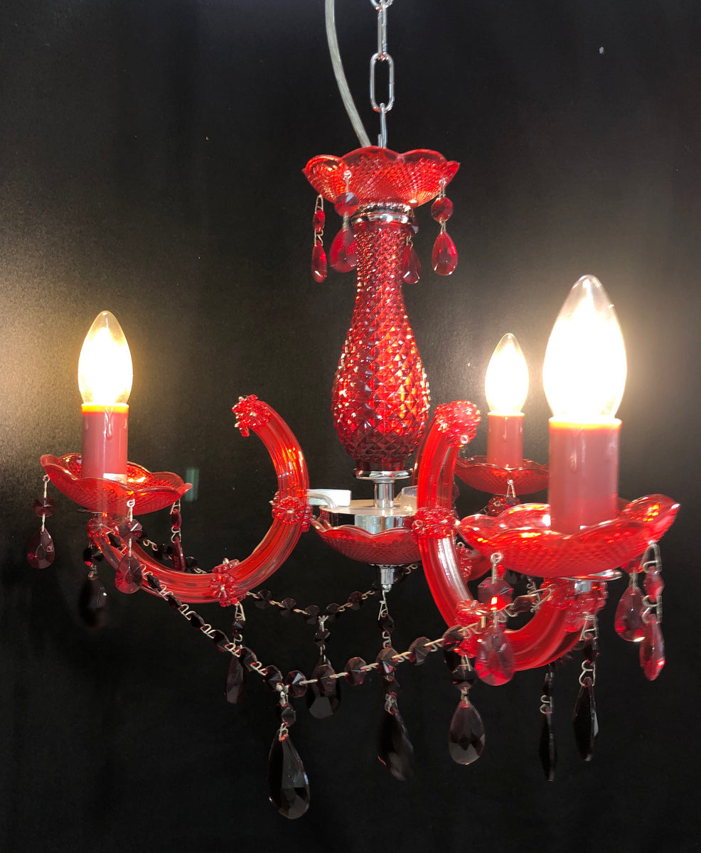 Red shop crystal chandelier