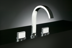 Argent Vue 3 tap hole Basin set Hob mounted spout 5Lpm