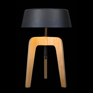 Jacobsen timber & metal table lamp walnut/black