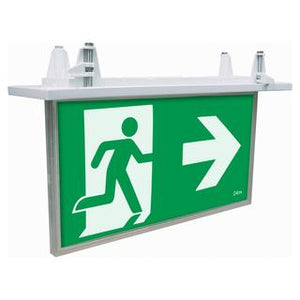 Blade recessed 2W exit sign with 1W emergency downlight