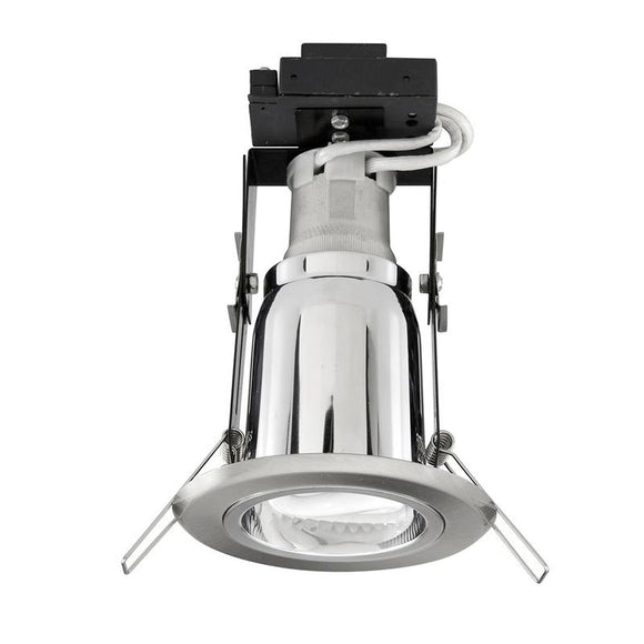 Uni-7 CFL downlight with 20W CFL brushed steel
