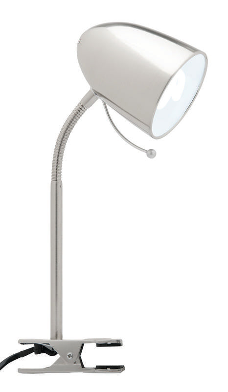 Sara E27 clamp lamp brushed chrome
