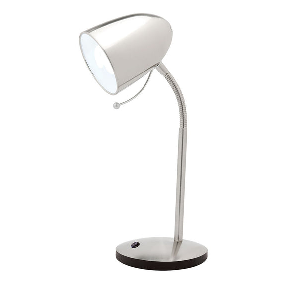 Sara USB E27 Table Lamp Brushed Chrome