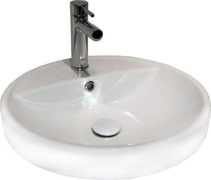 Argent Azure Round Counter Top Basin 1 tap hole