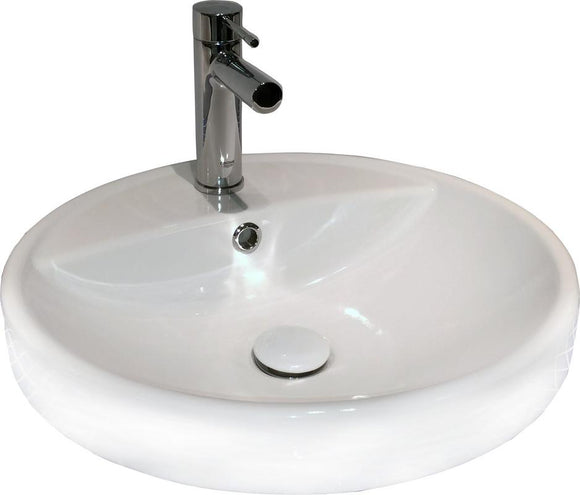Argent Azure Round Counter Top Basin 1 tap hole