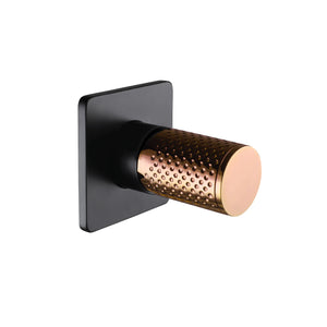 Linkware Gabe Wall Mixer - Black with Rose Gold Handle