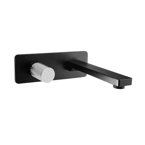 Linkware Gabe Wall Outlet Mixer - Black With Chrome Handle