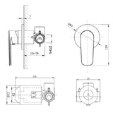 Argent Shower Mixer Body Round Gun Metal