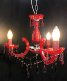 EPIC 808C/3RED 3 Light Red Chandelier