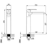 Ikon Kara Tall Basin Mixer Chrome