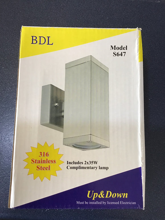 BDL Square Up Down 316 Stainless Outdoor Wall Light