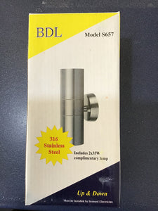 BDL Round Up Down 316 Stainless Outdoor Wall Light